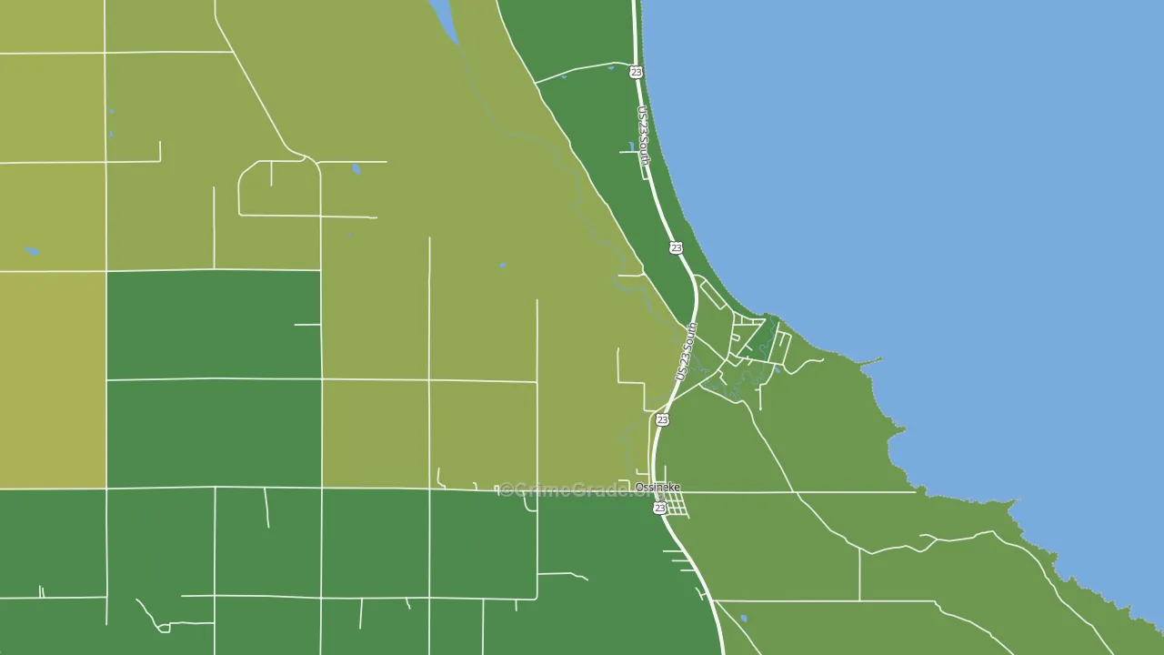 Ossineke, MI Map of Robbery Rates