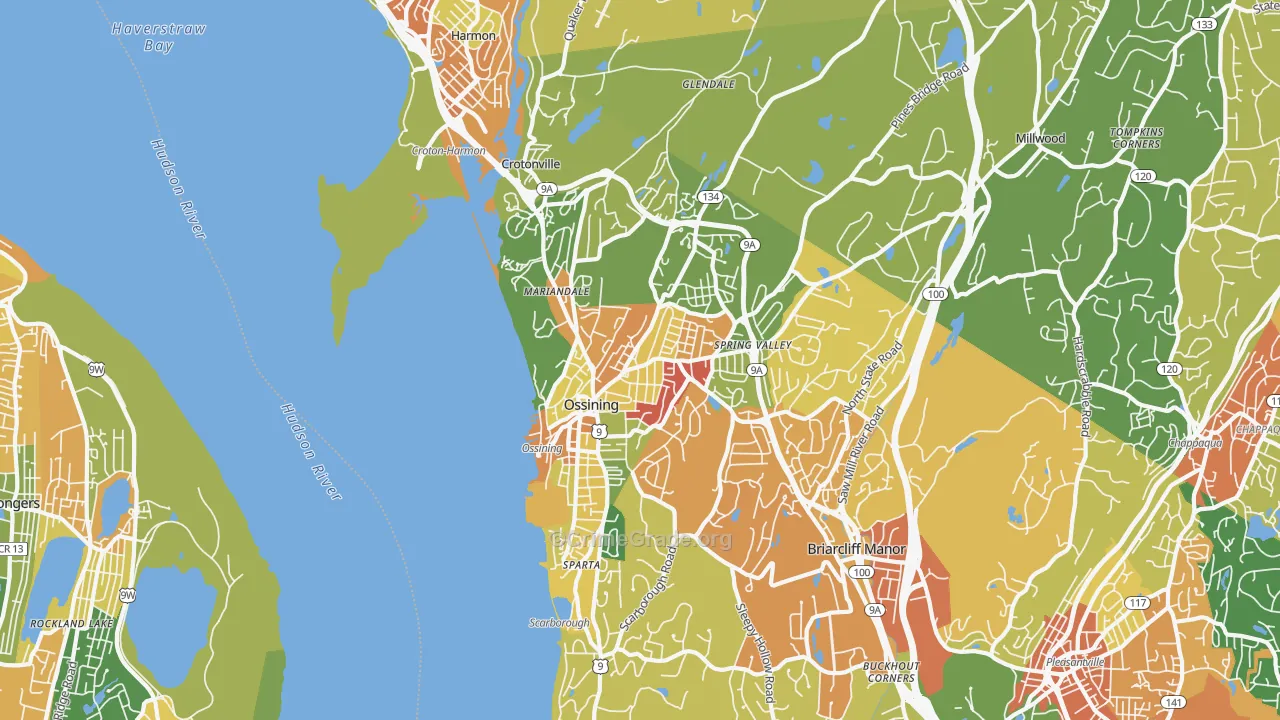 Ossining, NY Map of Robbery Rates