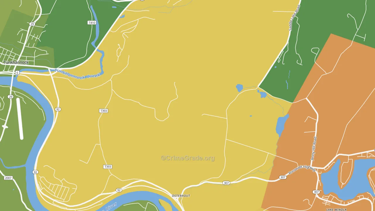 Osterhout, PA Map of Robbery Rates
