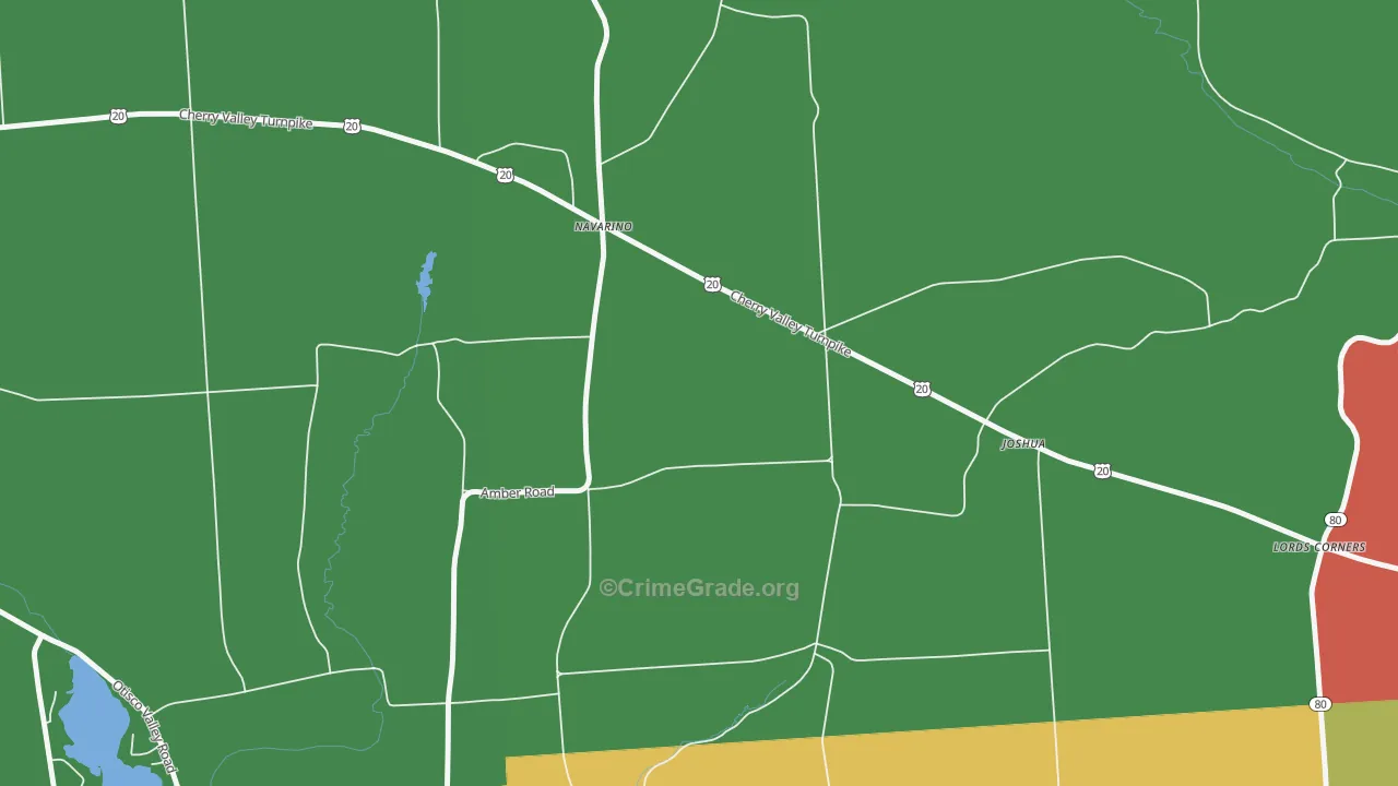 Otisco Valley, NY Map of Robbery Rates