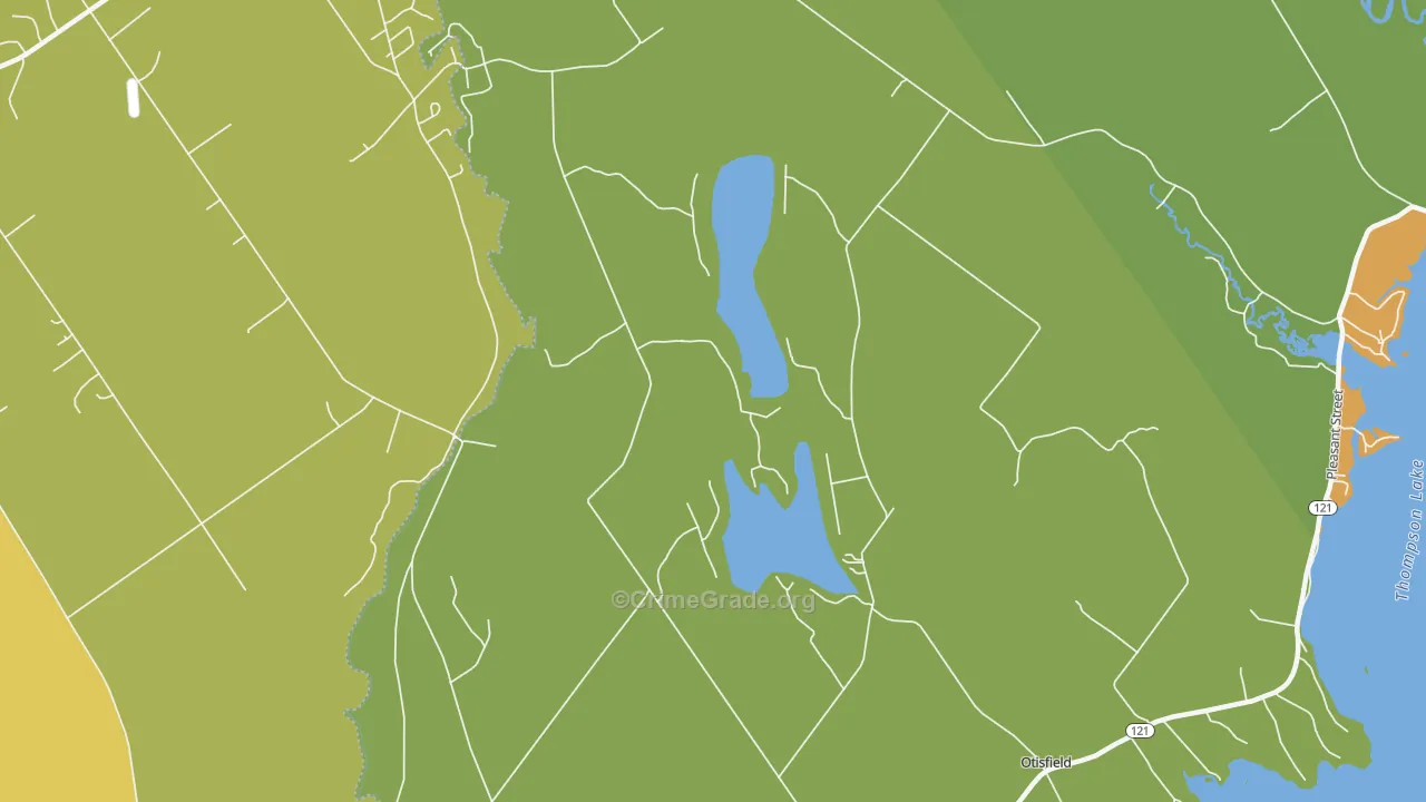Otisfield, ME Map of Robbery Rates