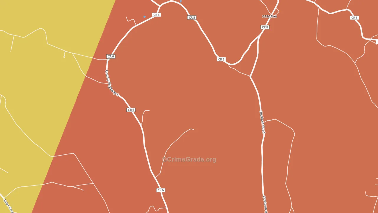 Otsdawa, NY Map of Robbery Rates
