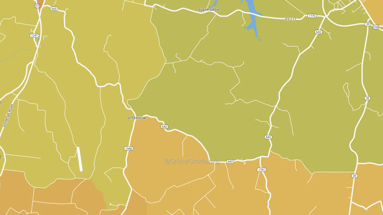 Ottenheim, KY Map of Robbery Rates