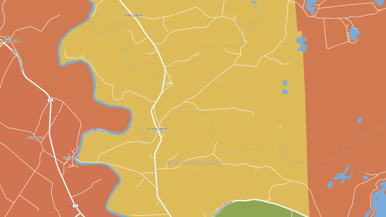 Otter Creek, NY Map of Robbery Rates