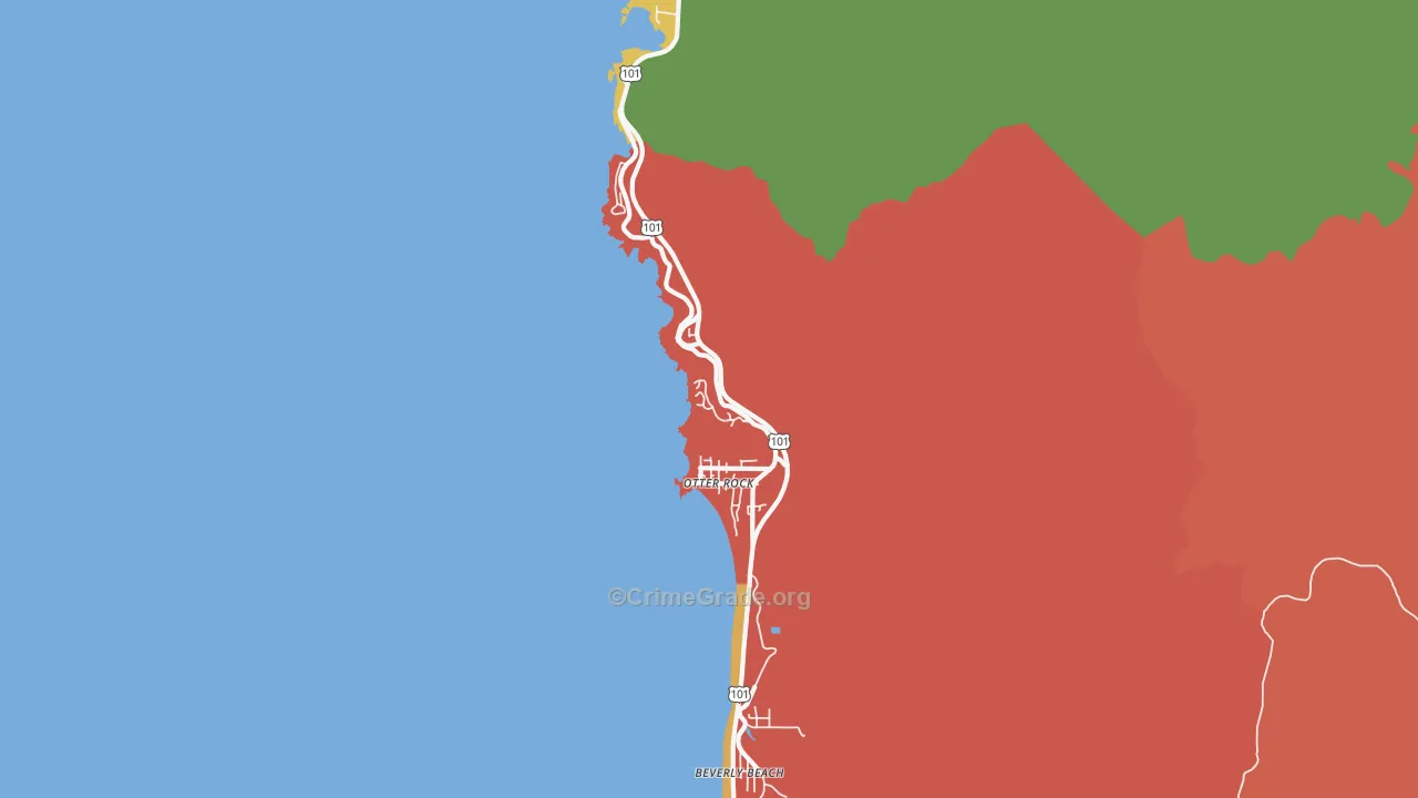 Otter Rock, OR Map of Robbery Rates
