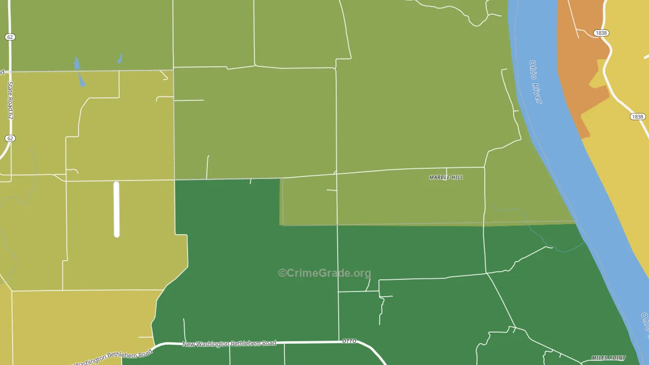 Otto, IN Map of Robbery Rates