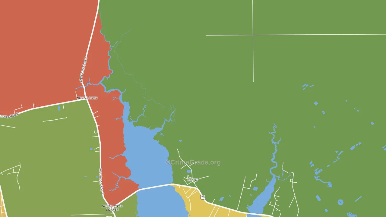 Otway, NC Map of Robbery Rates