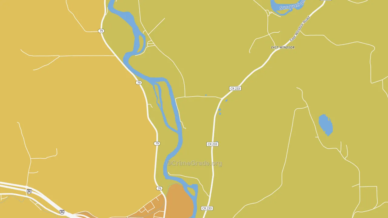 Ouaquaga, NY Map of Robbery Rates