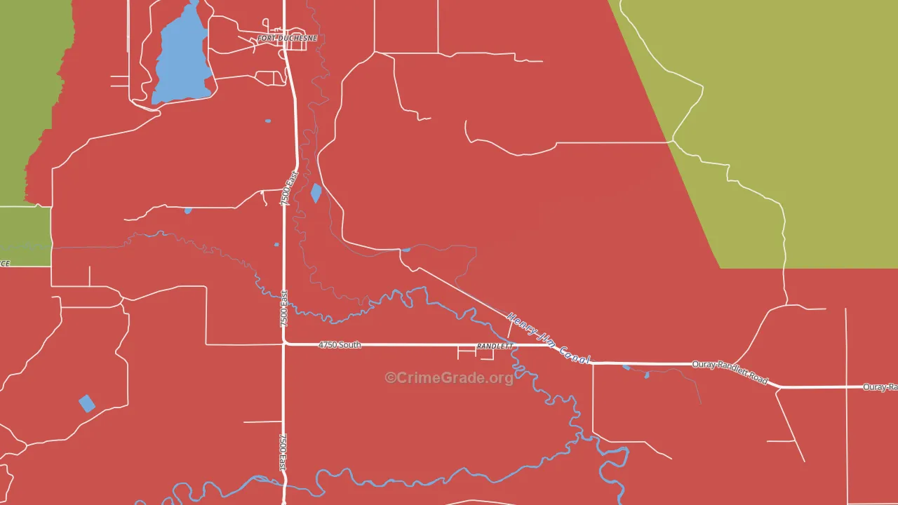 Ouray, UT Map of Robbery Rates