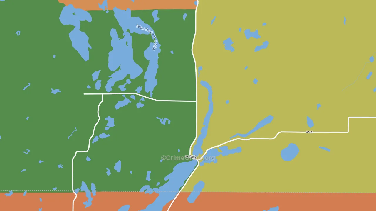 Outing, MN Map of Robbery Rates