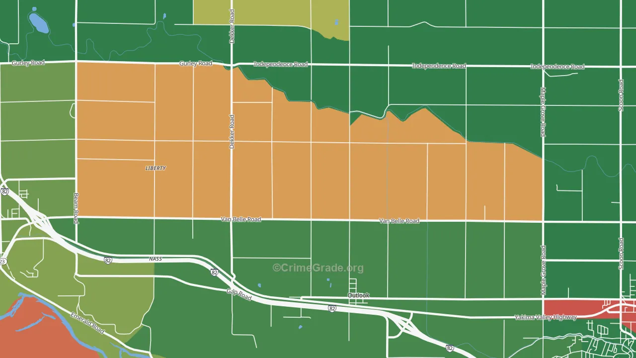Outlook, WA Map of Robbery Rates