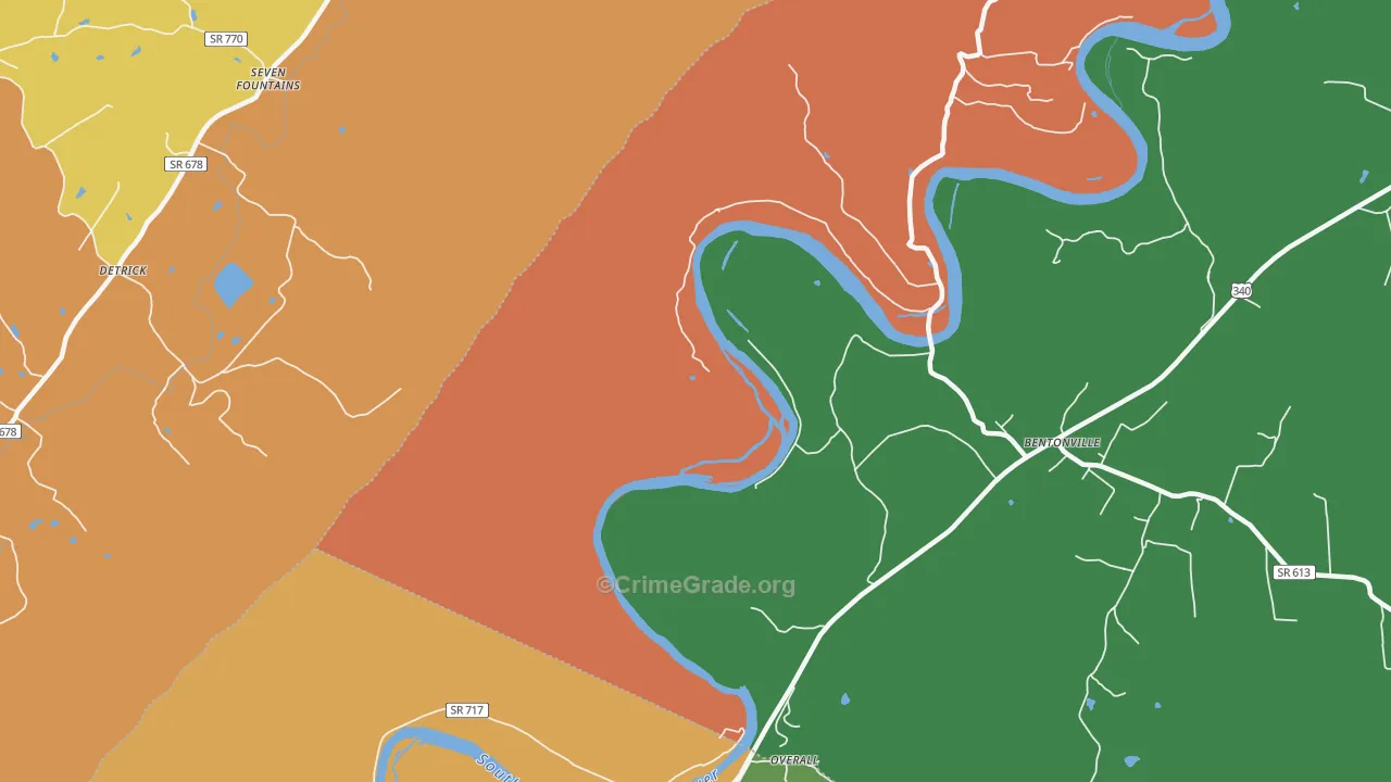 Overall, VA Map of Robbery Rates
