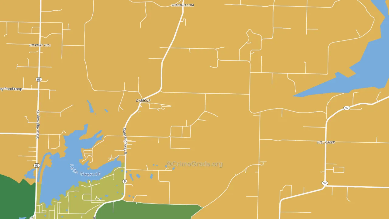 Overcup, AR Map of Robbery Rates
