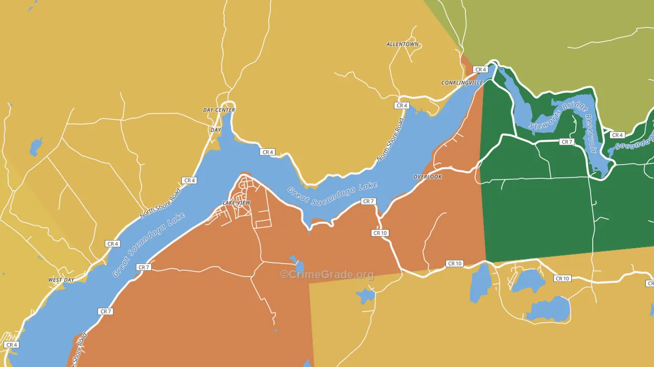 Overlook, NY Map of Robbery Rates