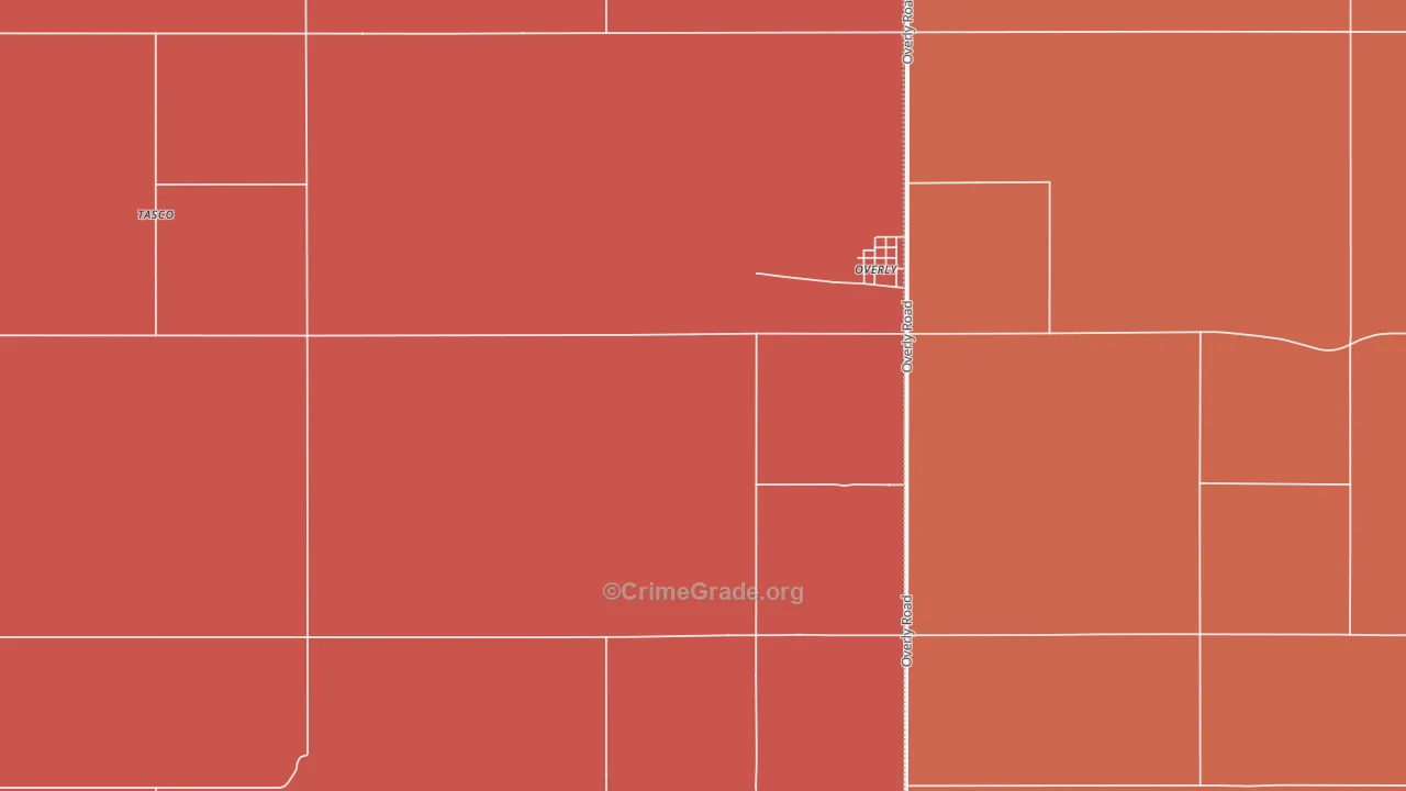 Overly, ND Map of Robbery Rates