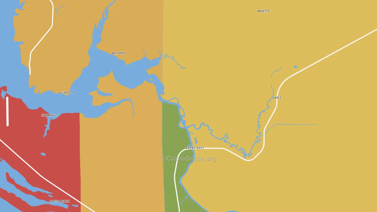 Overstreet, FL Map of Robbery Rates