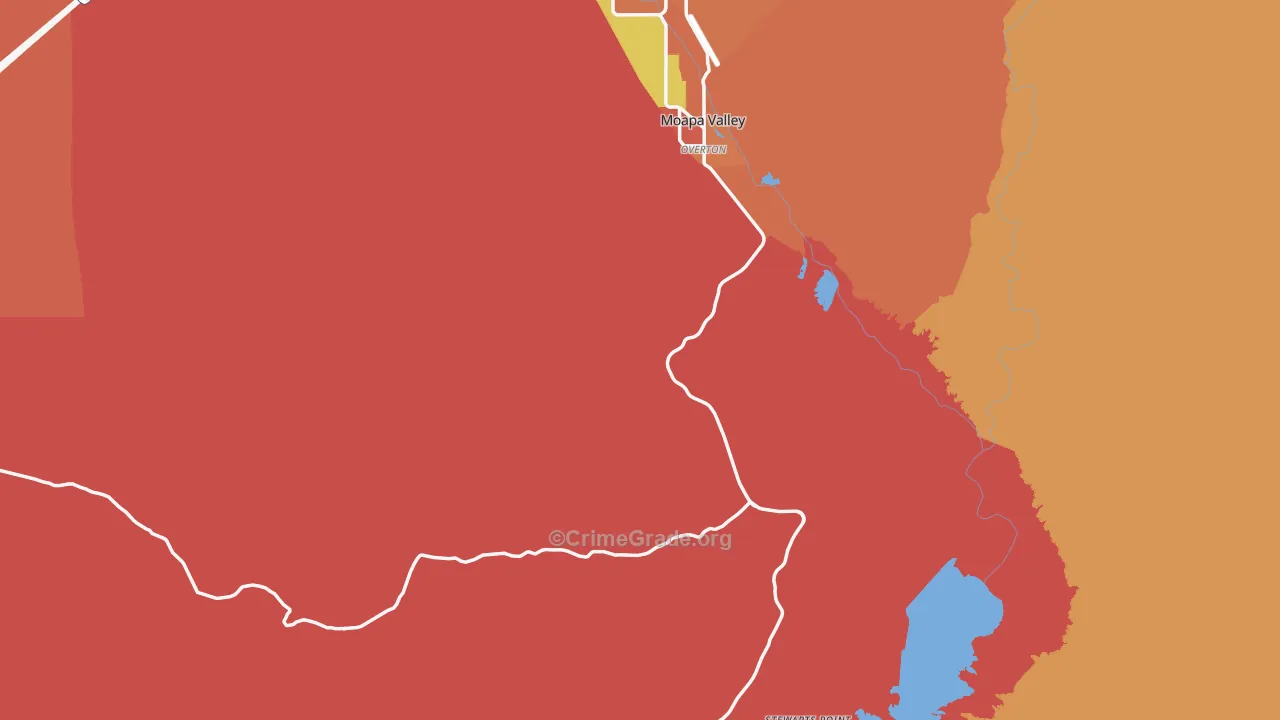 Overton, NV Map of Robbery Rates