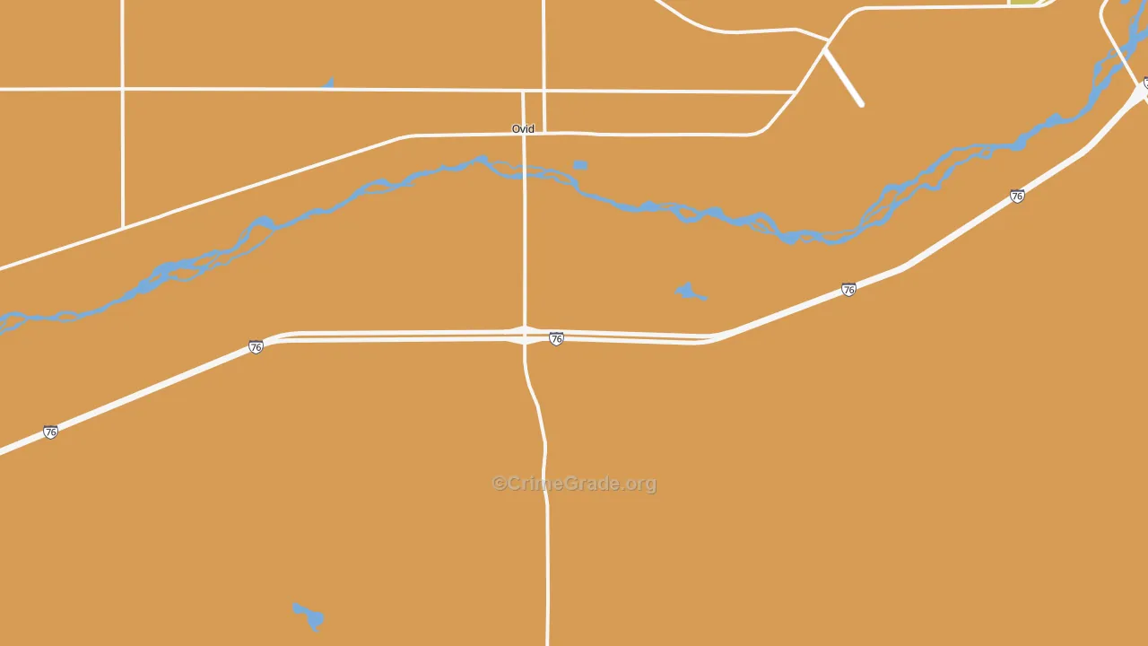 Ovid, CO Map of Robbery Rates