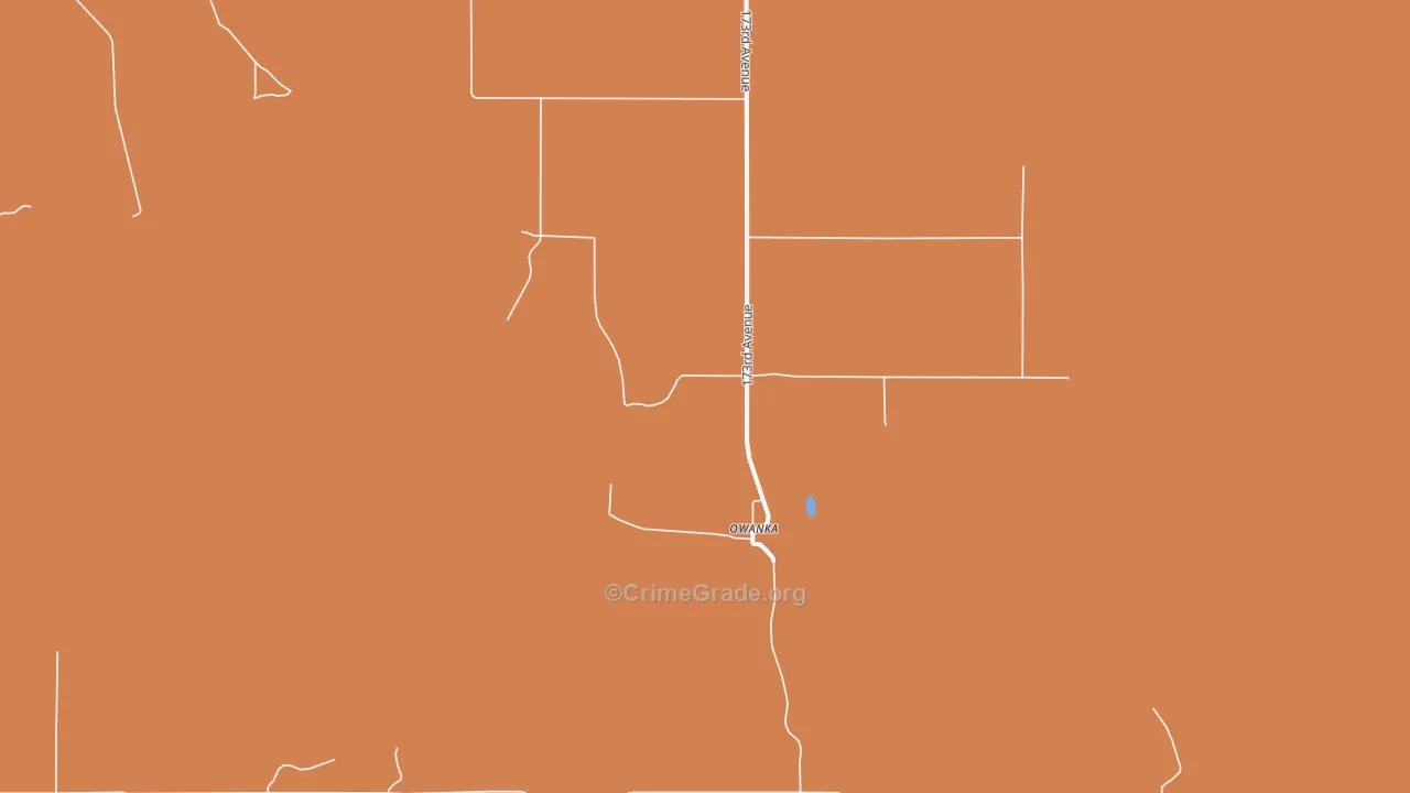 Owanka, SD Map of Robbery Rates