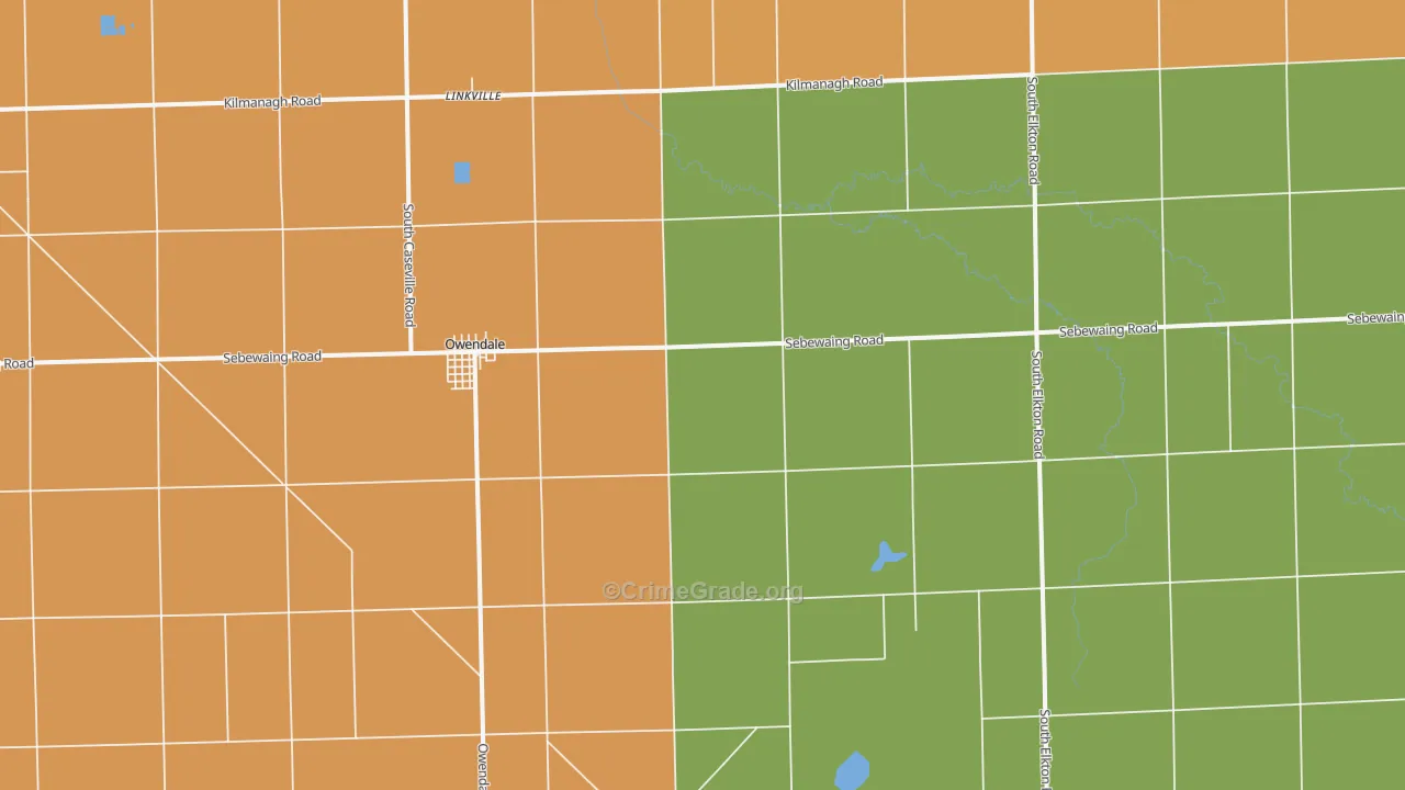 Owendale, MI Map of Robbery Rates