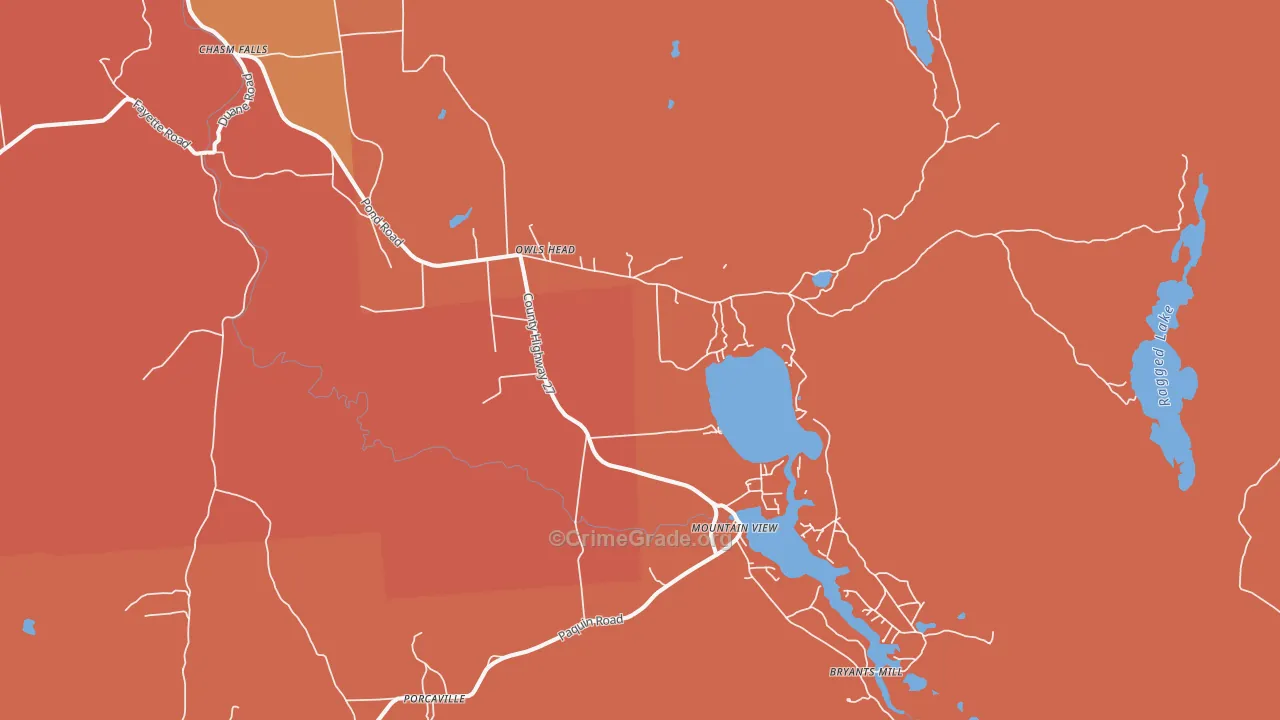 Owls Head, NY Map of Robbery Rates