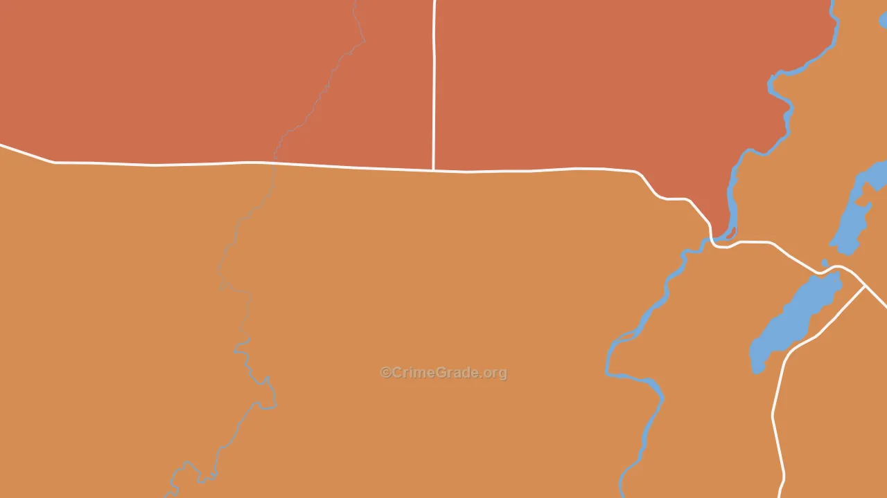 Oxbo, WI Map of Robbery Rates