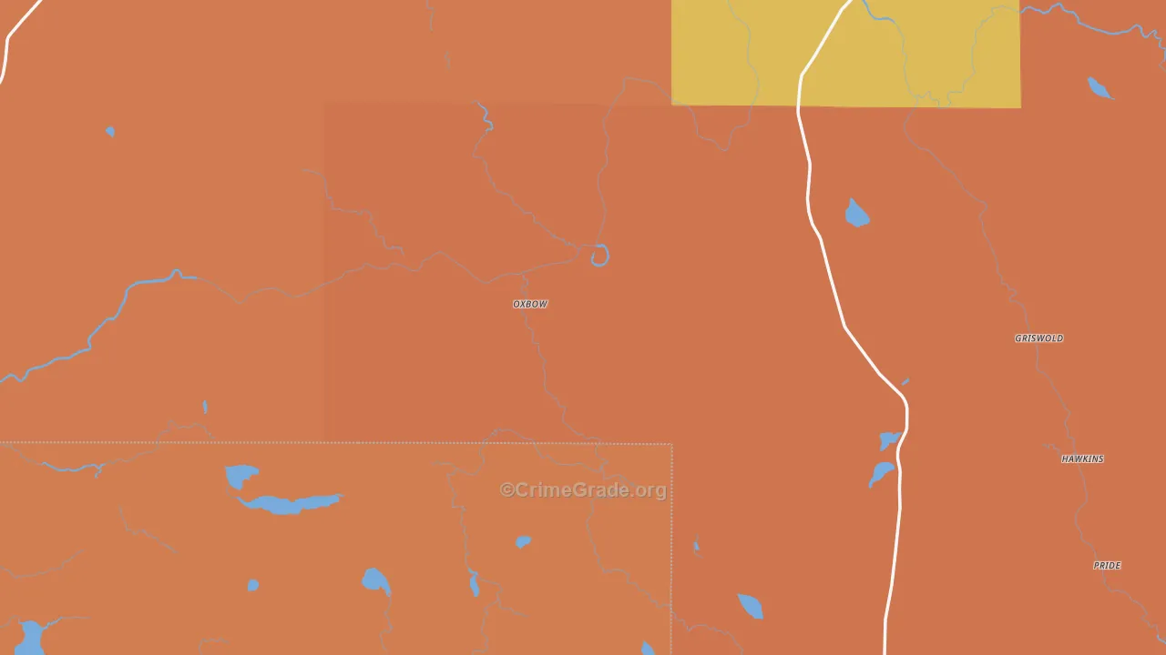 Oxbow, ME Map of Robbery Rates