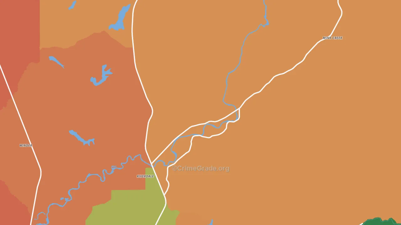 Oxford, ID Map of Robbery Rates