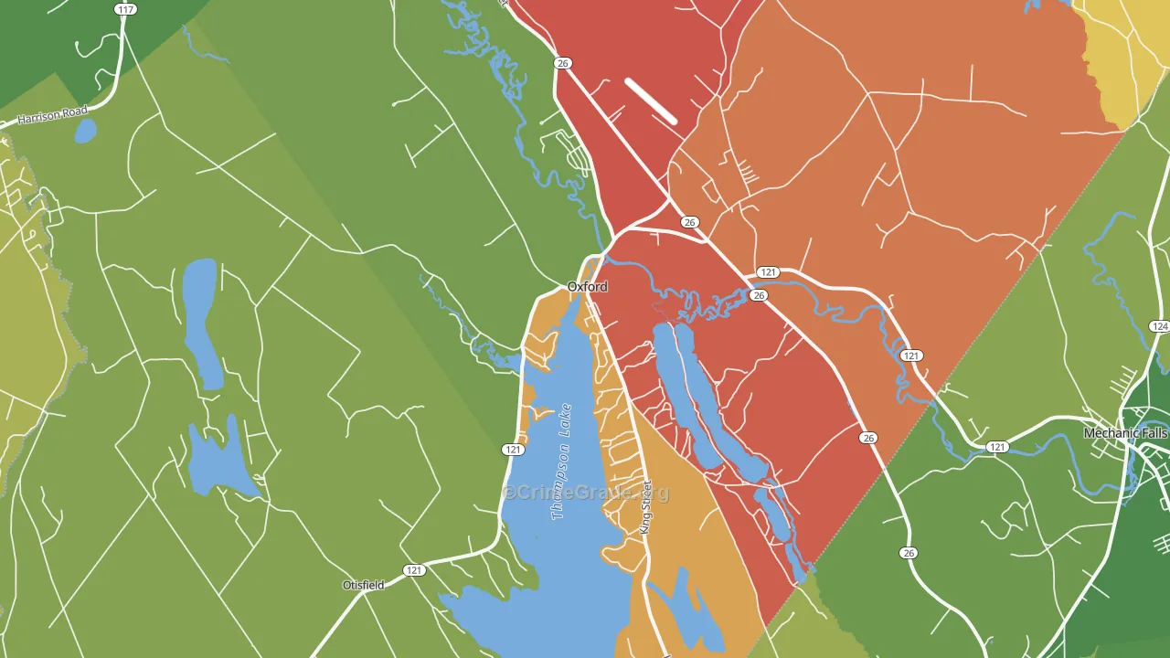 Oxford, ME Map of Robbery Rates