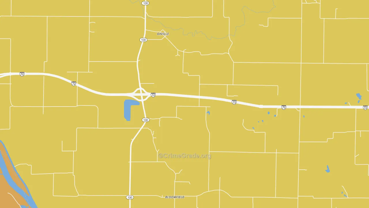 Oxville, IL Map of Robbery Rates