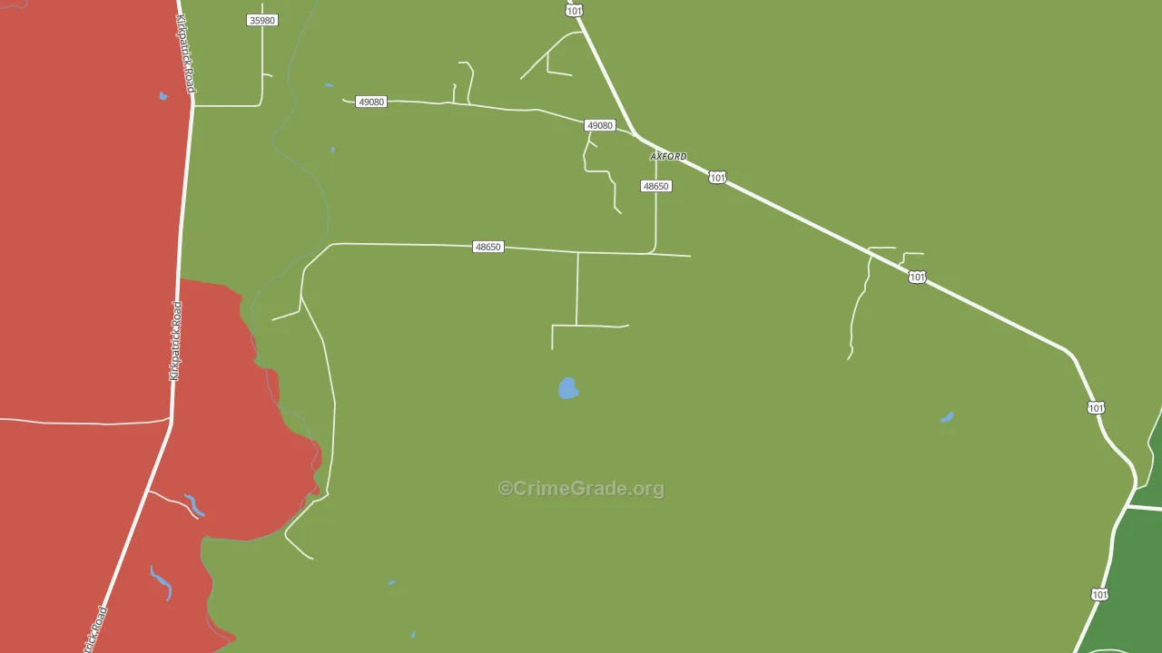 Oyhut, WA Map of Robbery Rates