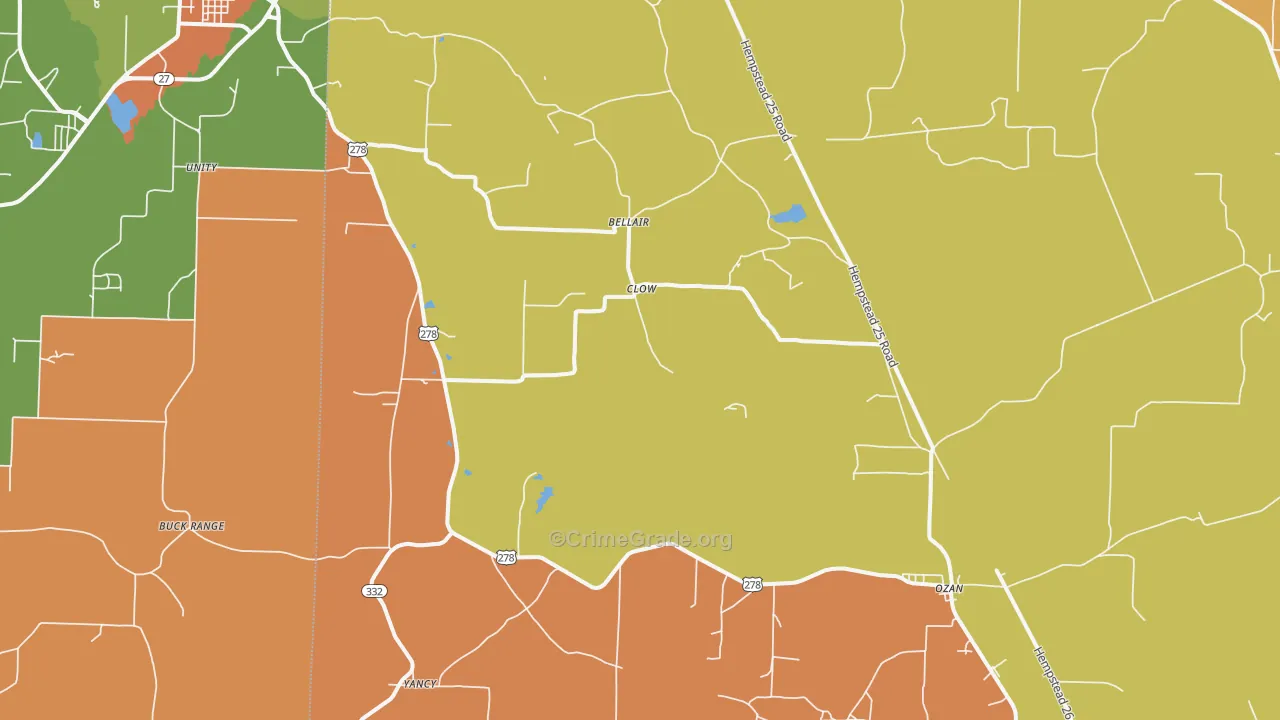 Ozan, AR Map of Robbery Rates