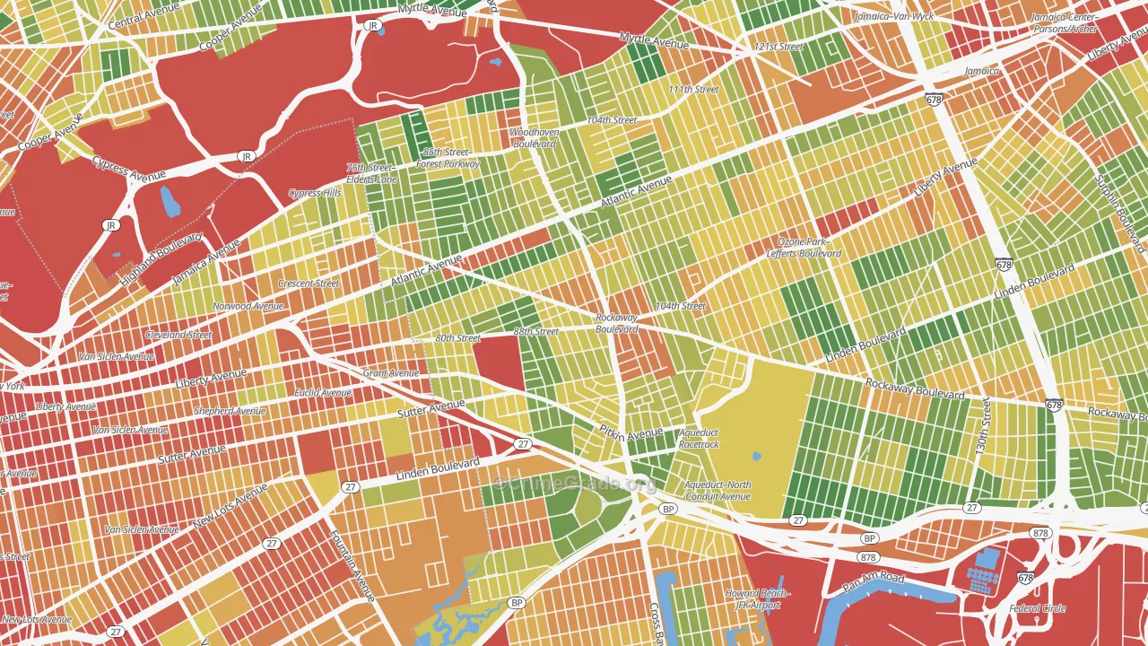 Ozone Park, Queens, NY Map of Robbery Rates