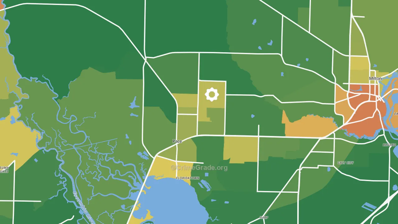Pace, FL Map of Robbery Rates