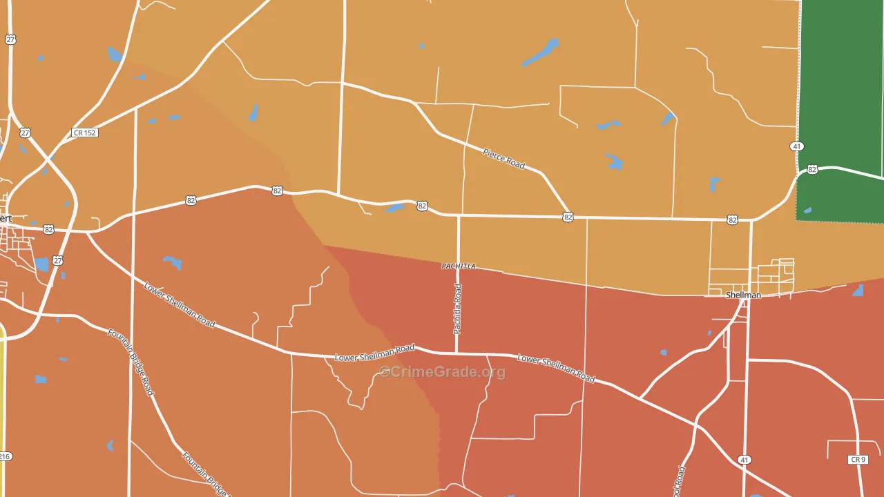 Pachitla, GA Map of Robbery Rates