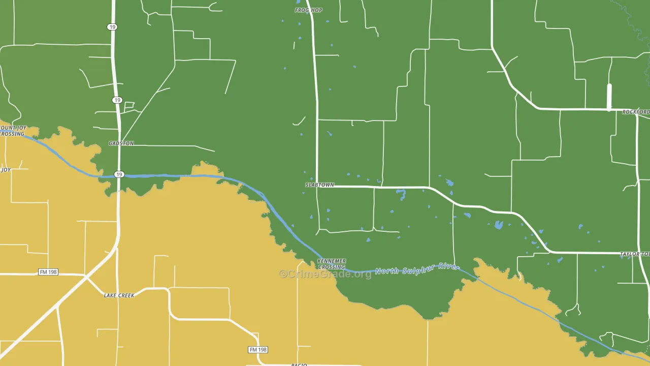 Pacio, TX Map of Robbery Rates