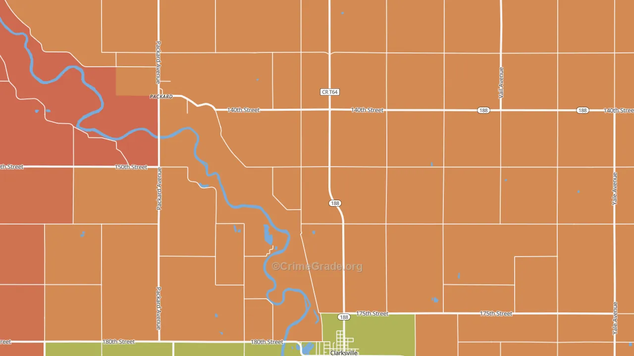 Packard, IA Map of Robbery Rates
