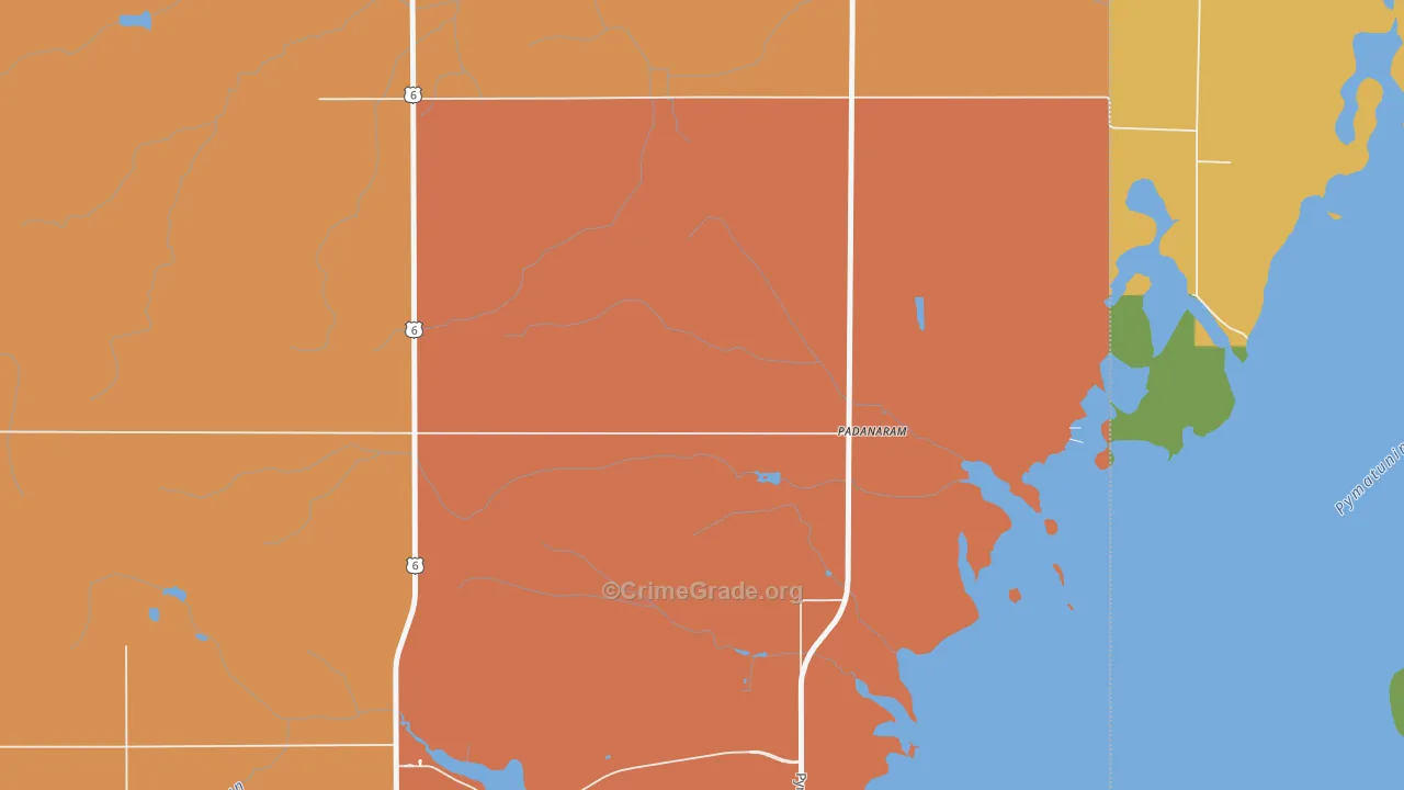 Padanaram, OH Map of Robbery Rates