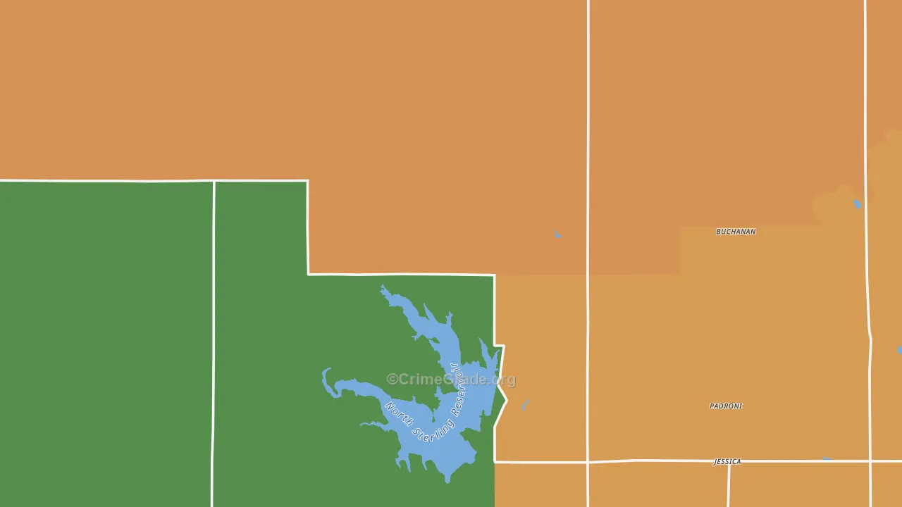 Padroni, CO Map of Robbery Rates
