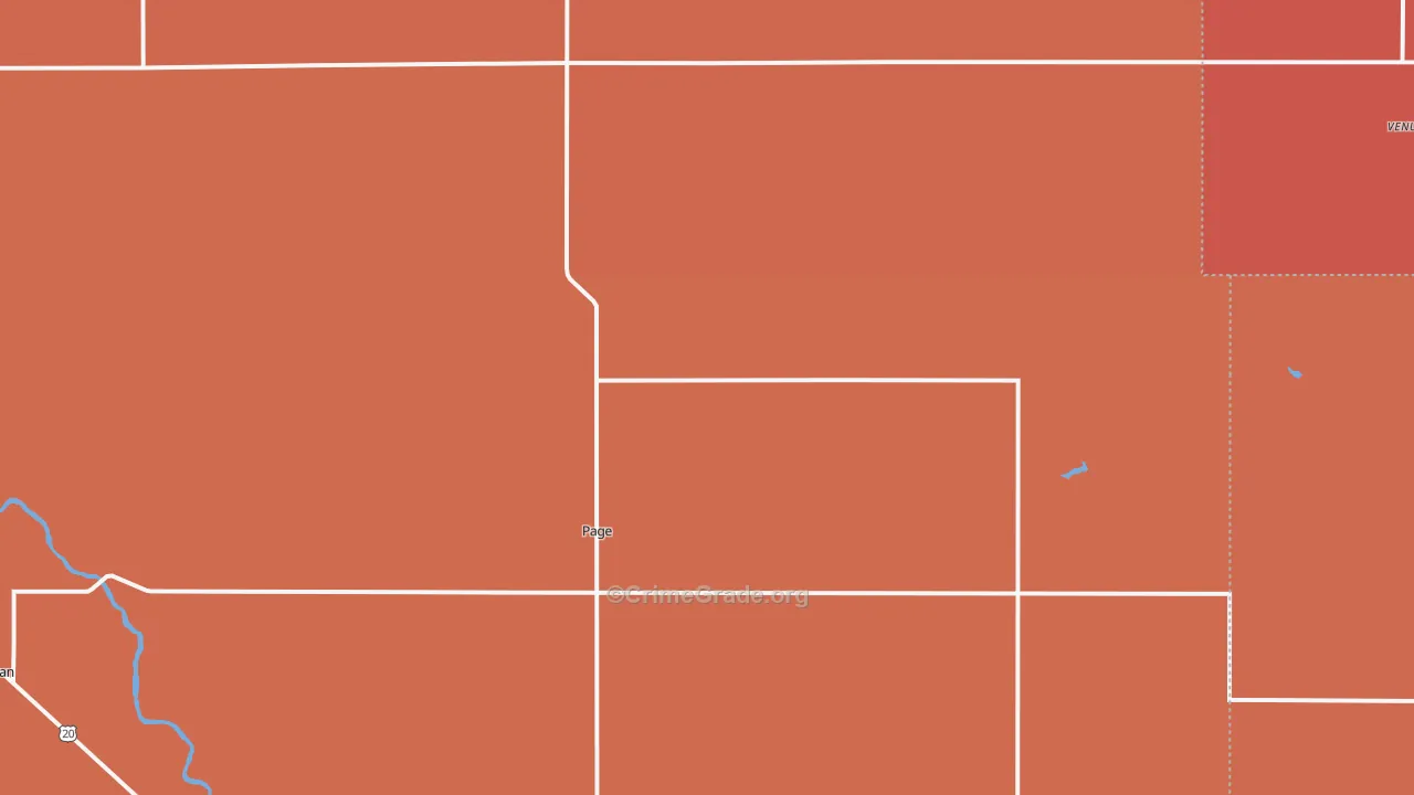 Page, NE Map of Robbery Rates