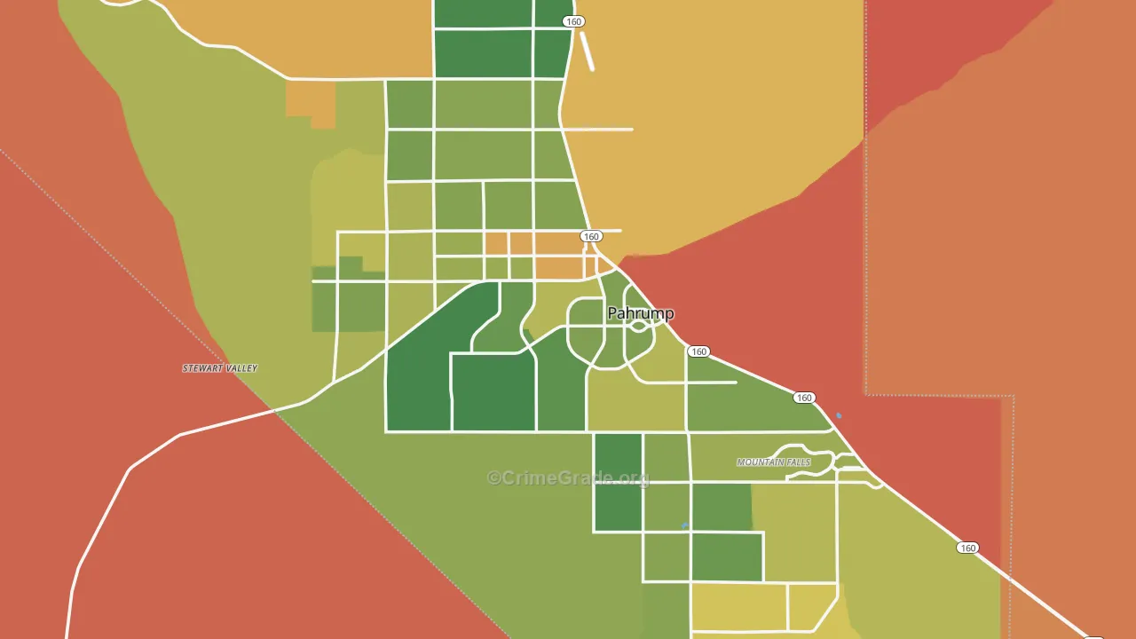 Pahrump, NV Map of Robbery Rates