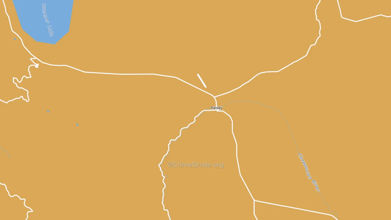 Paisley, OR Map of Robbery Rates