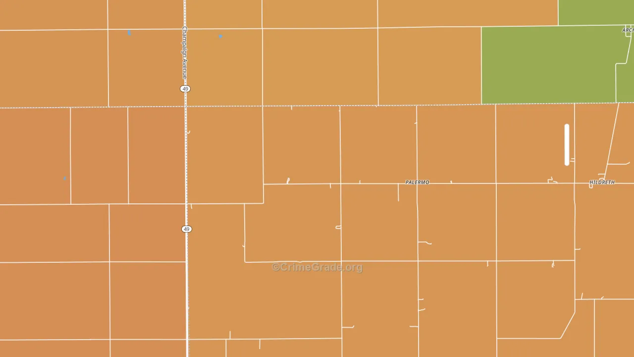 Palermo, IL Map of Robbery Rates