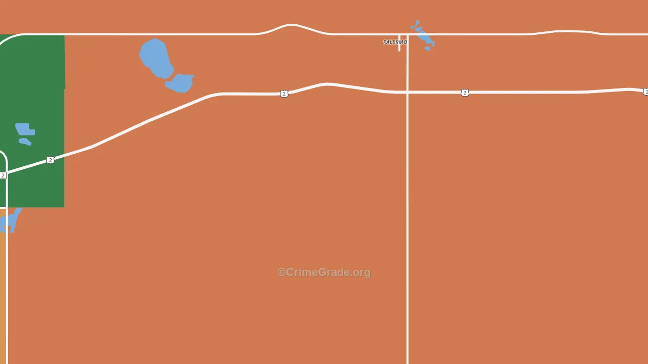Palermo, ND Map of Robbery Rates