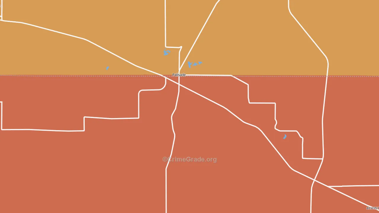 Palisade, NE Map of Robbery Rates