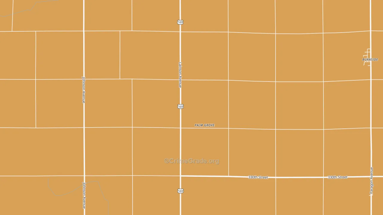 Palm Grove, IA Map of Robbery Rates