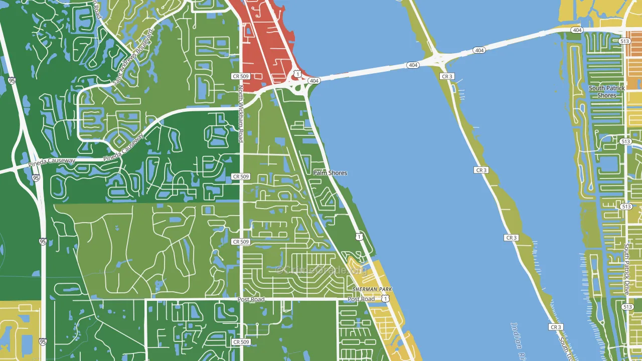 Palm Shores, FL Map of Robbery Rates