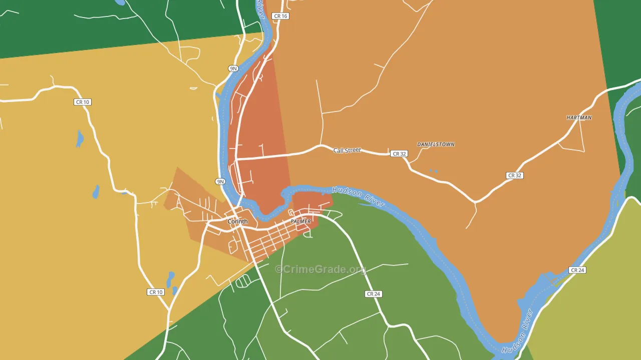 Palmer, NY Map of Robbery Rates