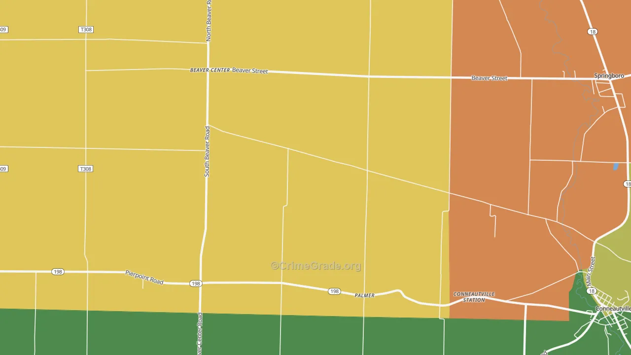 Palmer, PA Map of Robbery Rates
