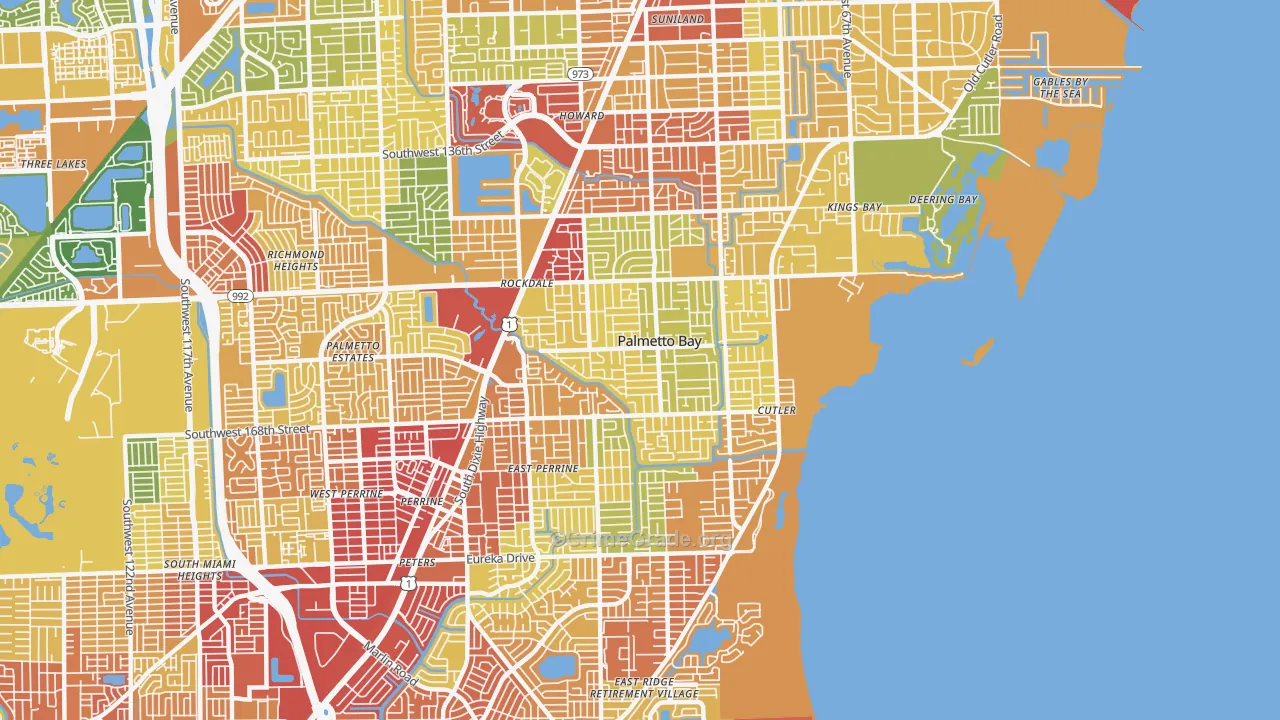 Palmetto Bay, FL Map of Robbery Rates